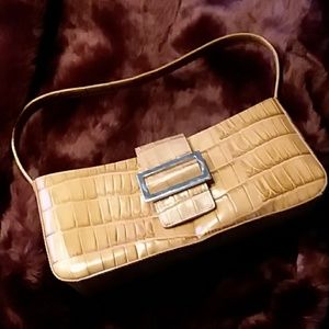 Fossil Genuine Leather Crocodile Embossed Handbag